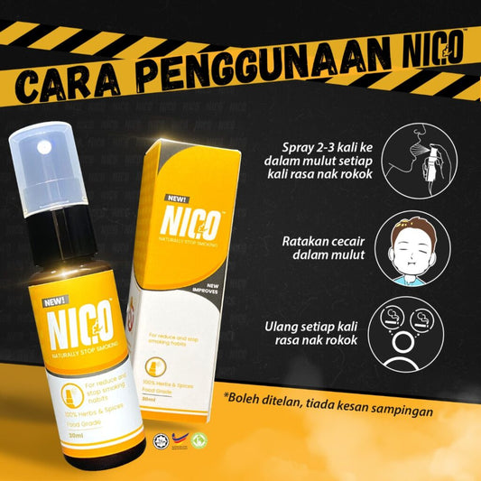 NICO HERBS herba natural Spray NICO Berhenti Merokok stop smoking Original 100% 30ml