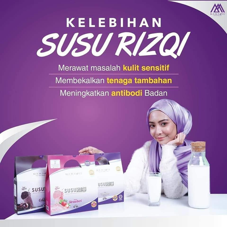 [MAMADIL] SUSU RIZQI Coklat Vanila Kurma Strawberi Sesuai untuk semua seawal 2 tahun & bantu ibu hamil