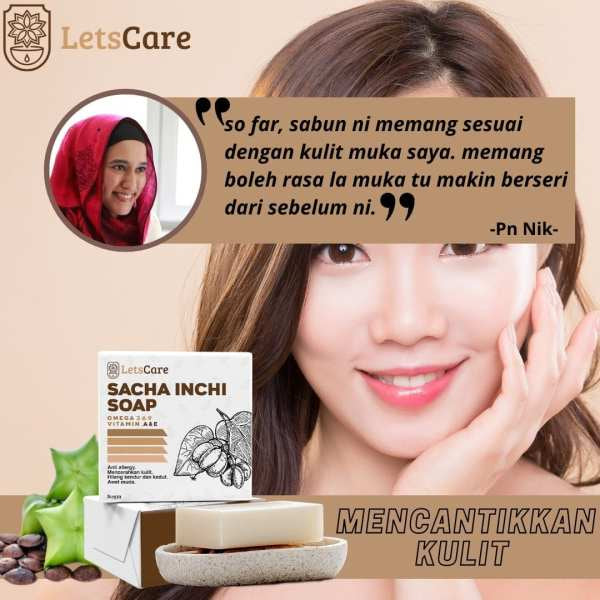 [LETSCARE] Sabun Sacha Inchi Soap ANTI AGE 80G💯ORIGINAL *FREE GMEELAN EXFOLIATE!