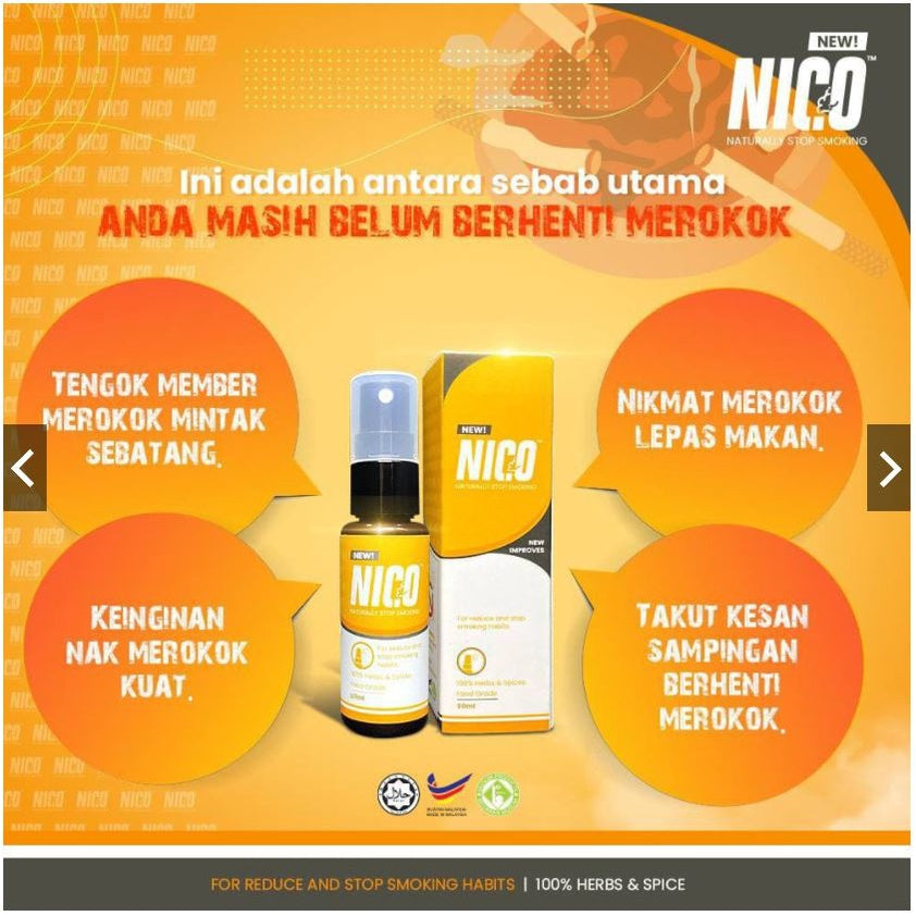 NICO HERBS herba natural Spray NICO Berhenti Merokok stop smoking Original 100% 30ml