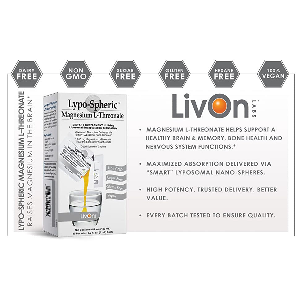 [LIVON LABS] Lypo-Spheric MAGNESIUM L-THREONATE liposomal from USA cognitive nerve bone muscle