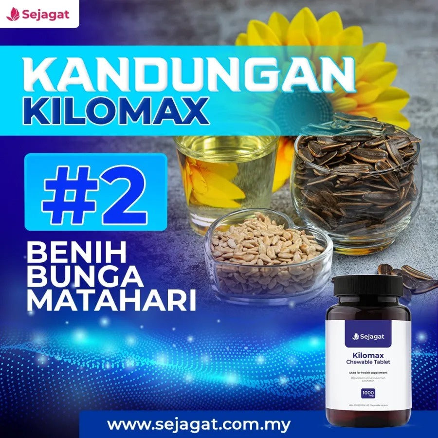 [SEJAGAT GLOBAL] KILOMAX Kilo Max Tambah Berat Badan Weight Gain Chewable 60 Tablet Naik Selera Makan