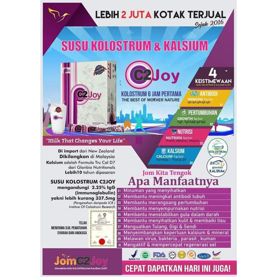 [TDC] C2JOY Susu Kolostrum C2 Joy | Colever Colostrum Milk Free Register