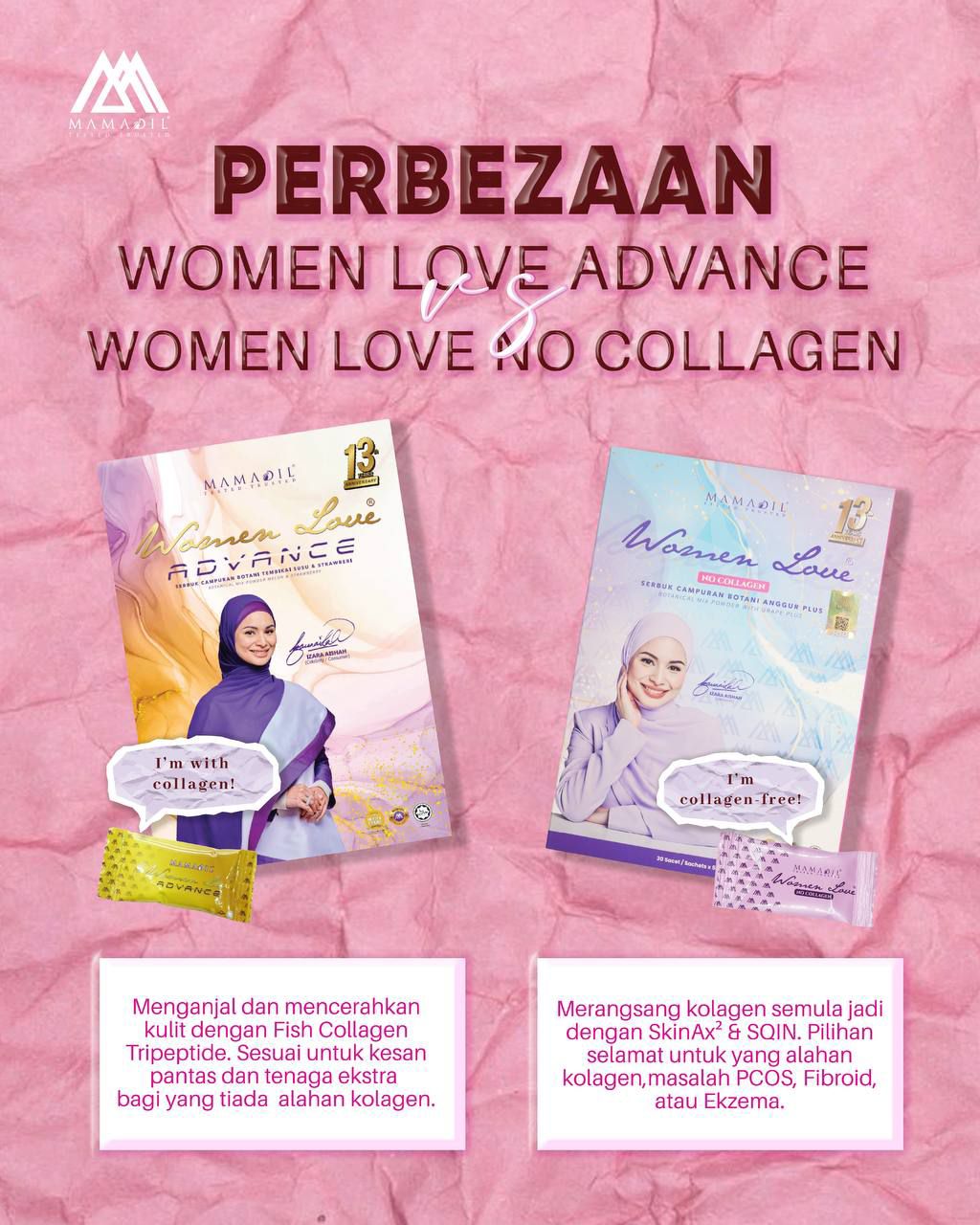 [MAMADIL] WOMEN LOVE ADVANCE | NO COLLAGEN Kacip Fatimah Manjakani Kurus Cantik Subur Kesihatan wanita