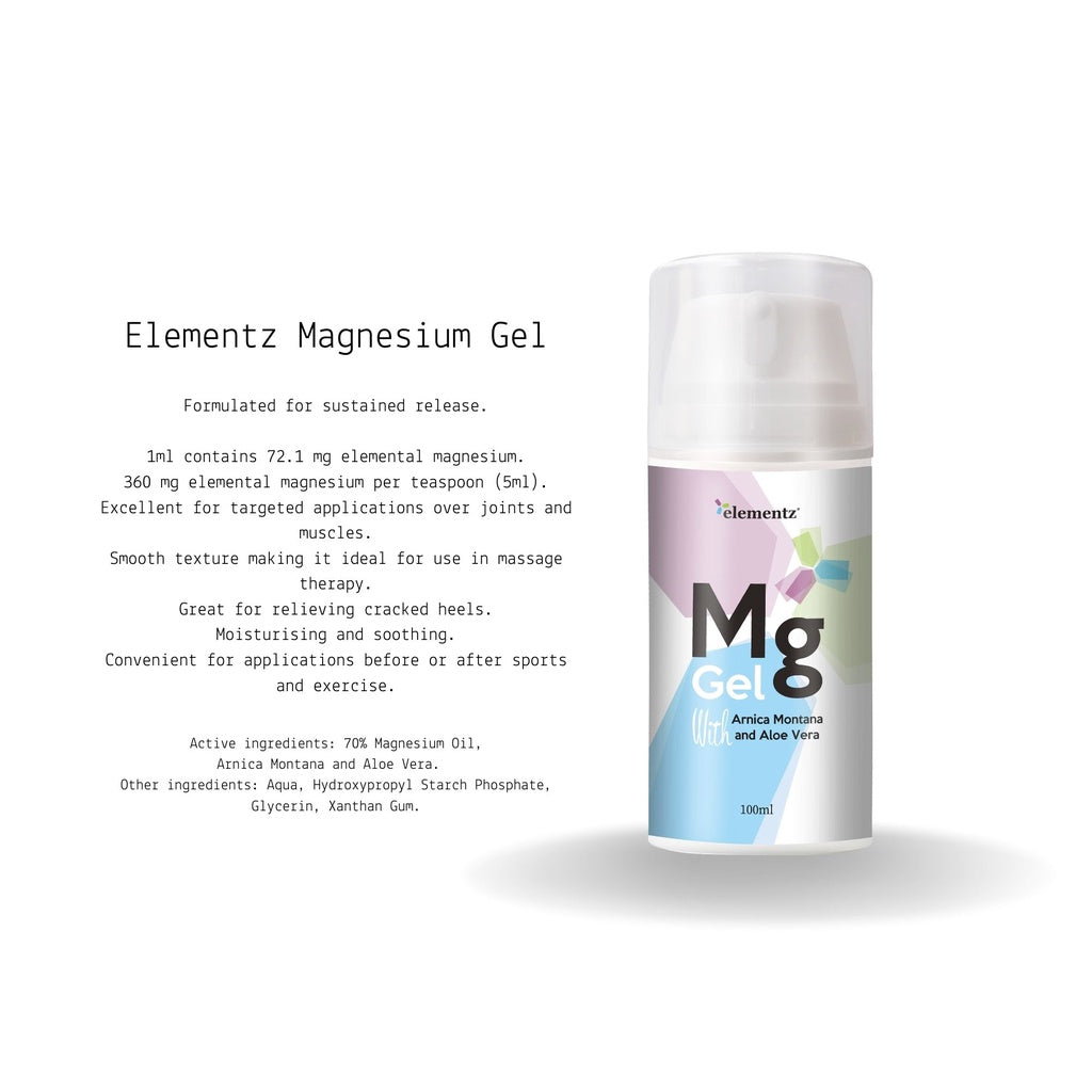 [ELEMENTZ] MG GEL Magnesium Gel Zechstein Inside Magnesium Oil, Arnica Montana and Aloe Vera