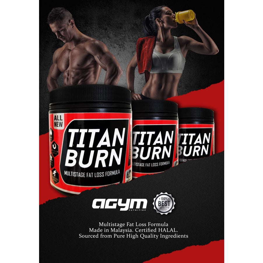 [AGYM NUTRITION] Titan Burn B-URNZ Burn Fat Burner HALAL PRE-WORKOUT 300g 30 servings