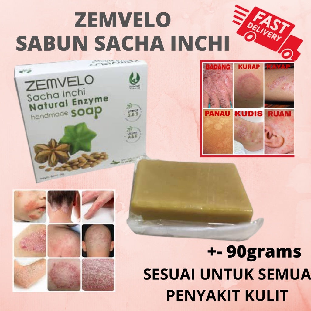 [ZEMVELO] SACHA INCHI SOAP Sabun Sacha Inchi Natural Enzyme Handmade Bar Soap 90g original