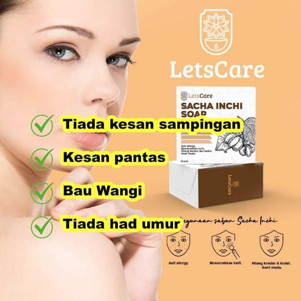 [LETSCARE] Sabun Sacha Inchi Soap ANTI AGE 80G💯ORIGINAL *FREE GMEELAN EXFOLIATE!