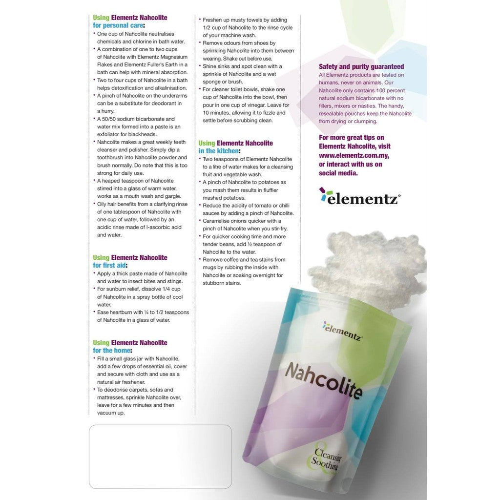 [ELEMENTZ] Nahcolite (SODIUM BICARBONATE) 454g