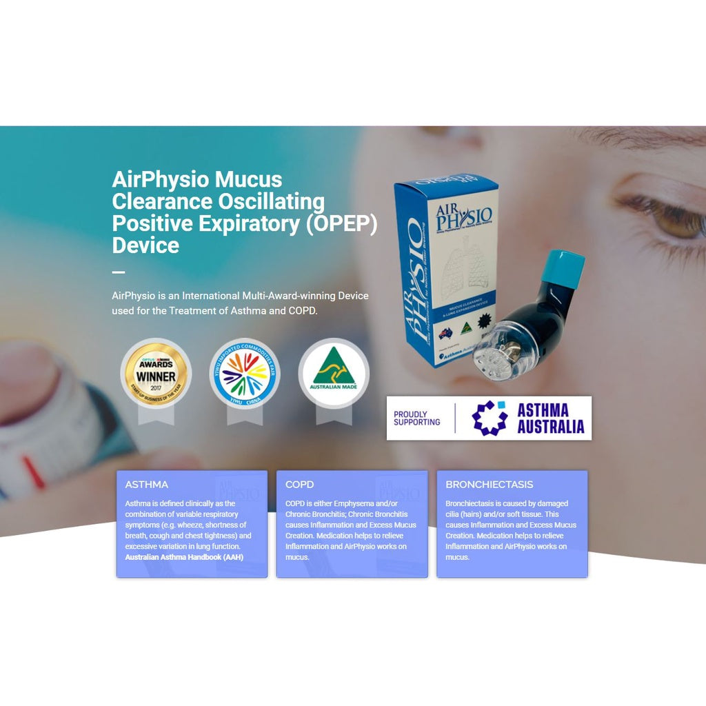 [AIRPHYSIO] Air Physio Mucus Clearance Oscillating Positive Expiratory (OPEP) Device [AUSTRALIA MADE]