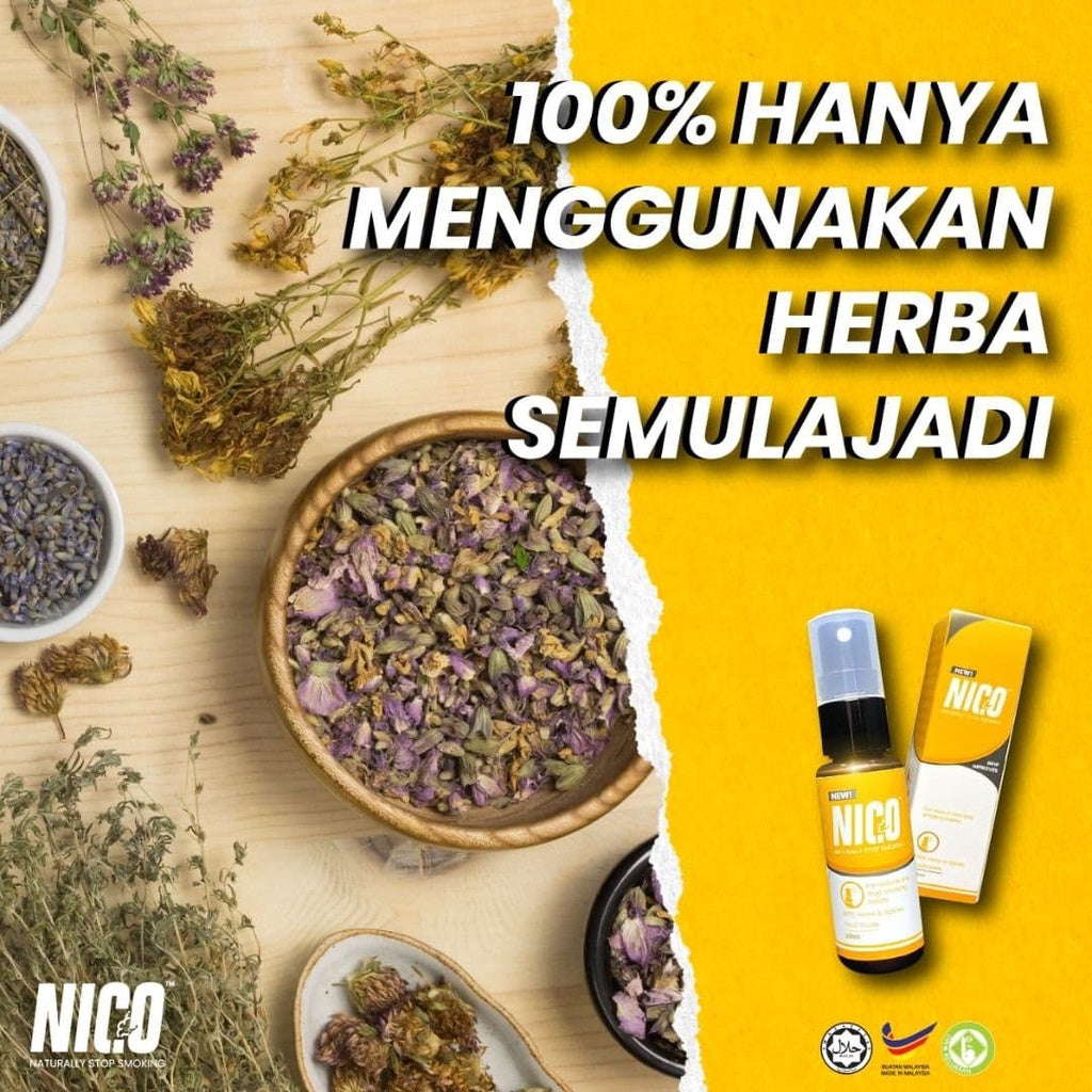 NICO HERBS herba natural Spray NICO Berhenti Merokok stop smoking Original 100% 30ml