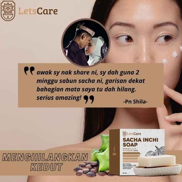 [LETSCARE] Sabun Sacha Inchi Soap ANTI AGE 80G💯ORIGINAL *FREE GMEELAN EXFOLIATE!