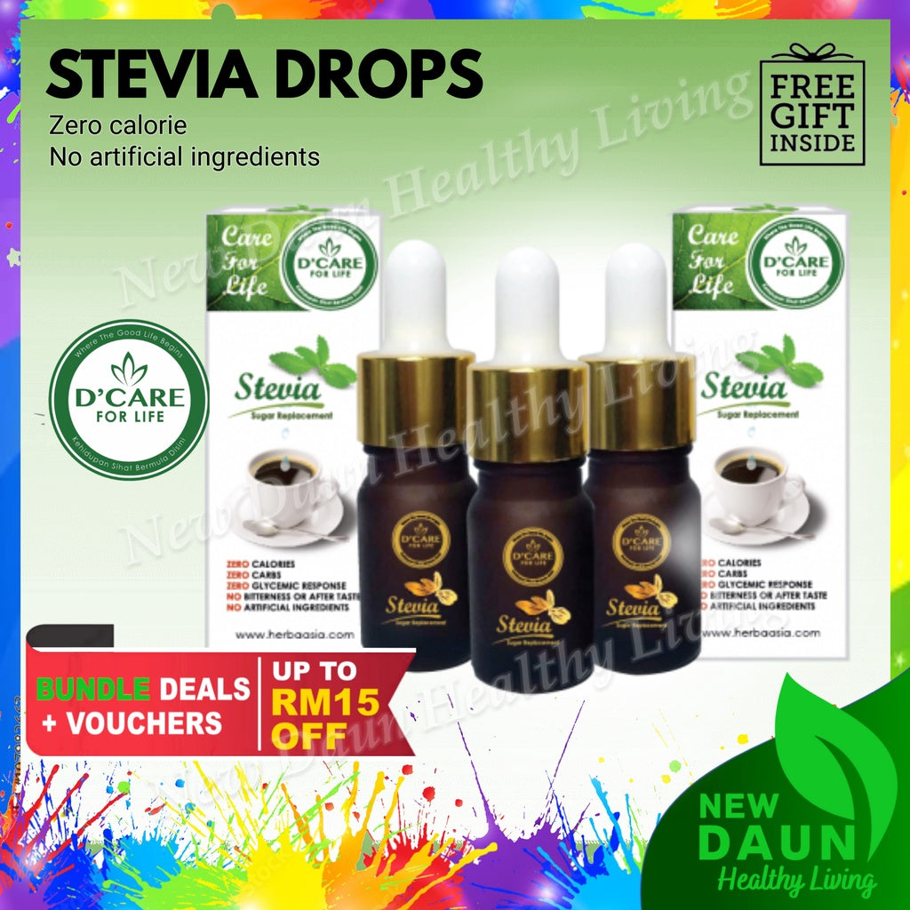 [D'CARE] Dcare Stevia 10ml 100% Natural No Calories No bad aftertaste Sedap Pemanis Ganti Gula