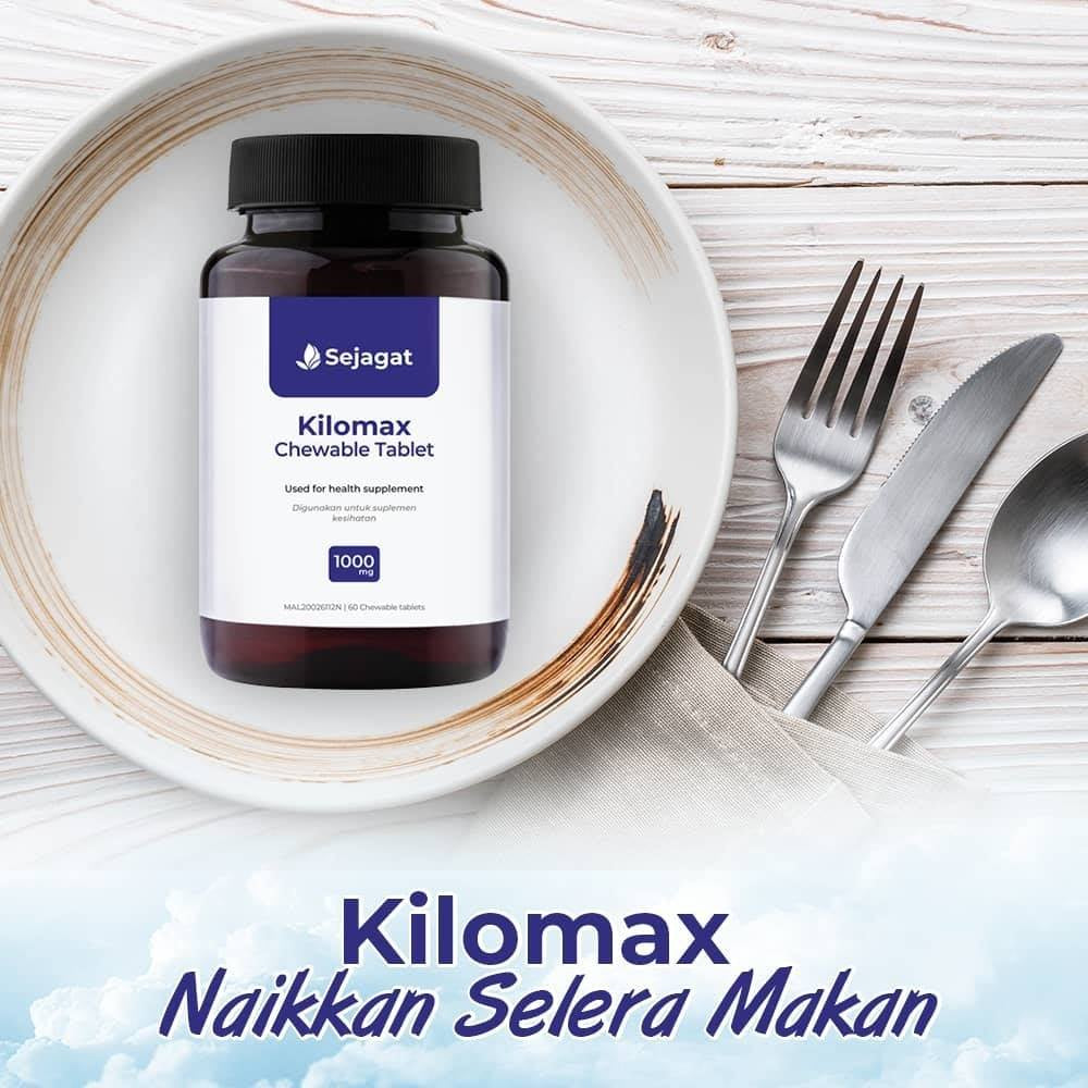 [SEJAGAT GLOBAL] KILOMAX Kilo Max Tambah Berat Badan Weight Gain Chewable 60 Tablet Naik Selera Makan