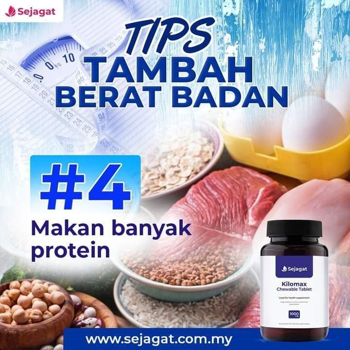 [SEJAGAT GLOBAL] KILOMAX Kilo Max Tambah Berat Badan Weight Gain Chewable 60 Tablet Naik Selera Makan