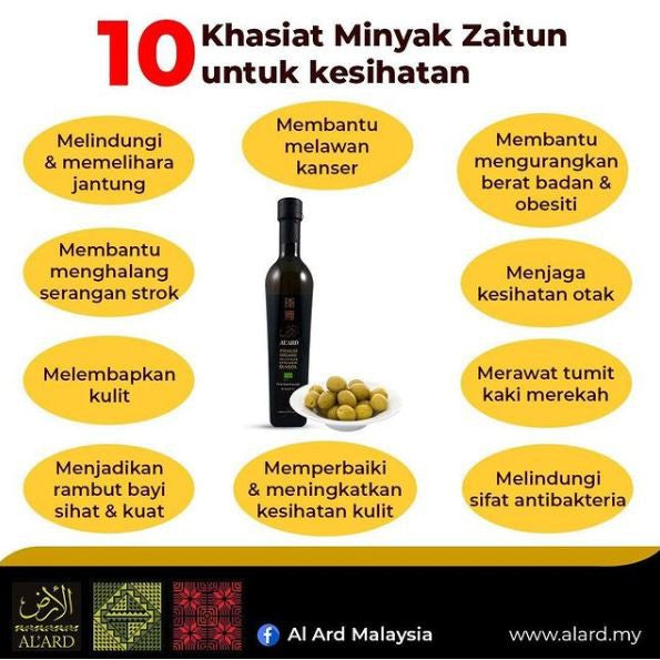 [ALARD] AL 'ARD Palestinian Organic Premium Extra Virgin Olive Oil Minyak Zaitun tulen asli 1000thn