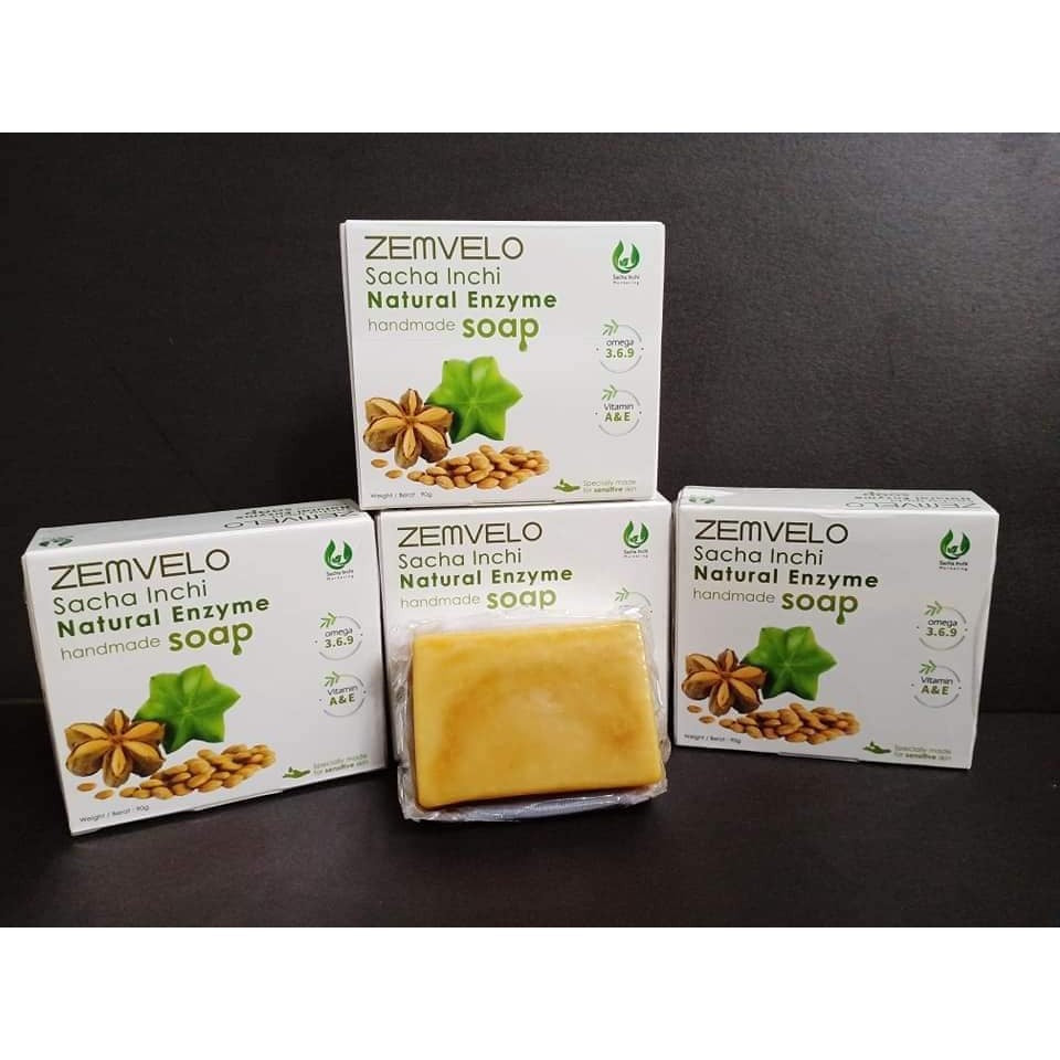 [ZEMVELO] SACHA INCHI SOAP Sabun Sacha Inchi Natural Enzyme Handmade Bar Soap 90g original