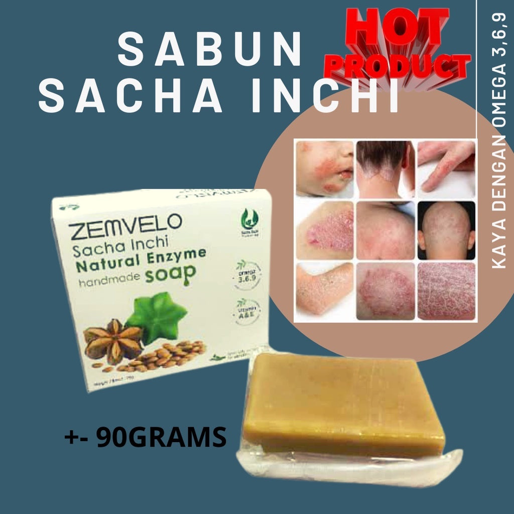 [ZEMVELO] SACHA INCHI SOAP Sabun Sacha Inchi Natural Enzyme Handmade Bar Soap 90g original
