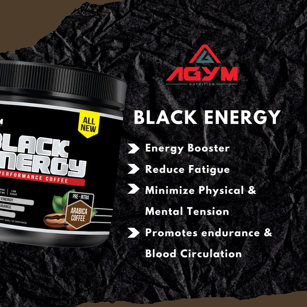 [AGYM NUTRITION] Black Energy Ener-gyz Sports Pre Workout Strength Performance Coffee Halal