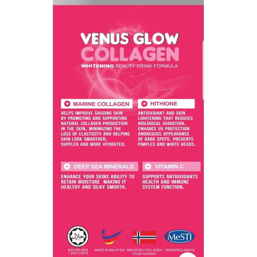 [AGYM NUTRITION] VENUS GLOW COLLAGEN Hithione Norwegian Marine Sourced Collagen HALAL Ladies