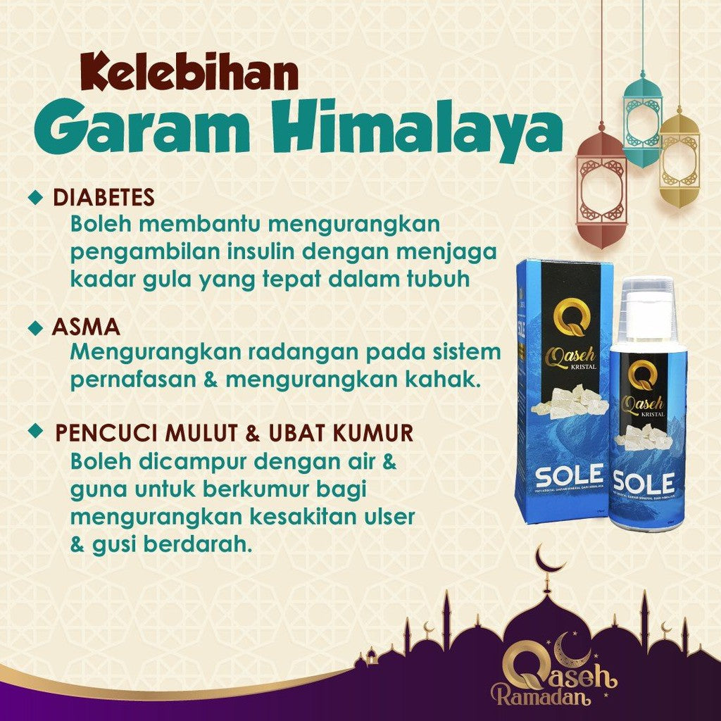 [QASEH GOLD] Kristal Sole Pati Garam Kristal Mineral Himalaya by Ana Edar