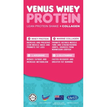 [AGYM NUTRITION] VENUS WHEY PROTEIN - for Ladies 600g 20Sachets, + Collagen Fit Body Muscle