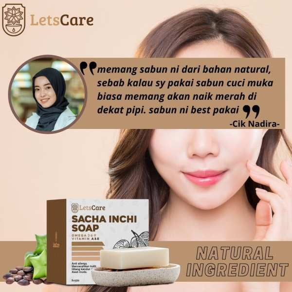 [LETSCARE] Sabun Sacha Inchi Soap ANTI AGE 80G💯ORIGINAL *FREE GMEELAN EXFOLIATE!