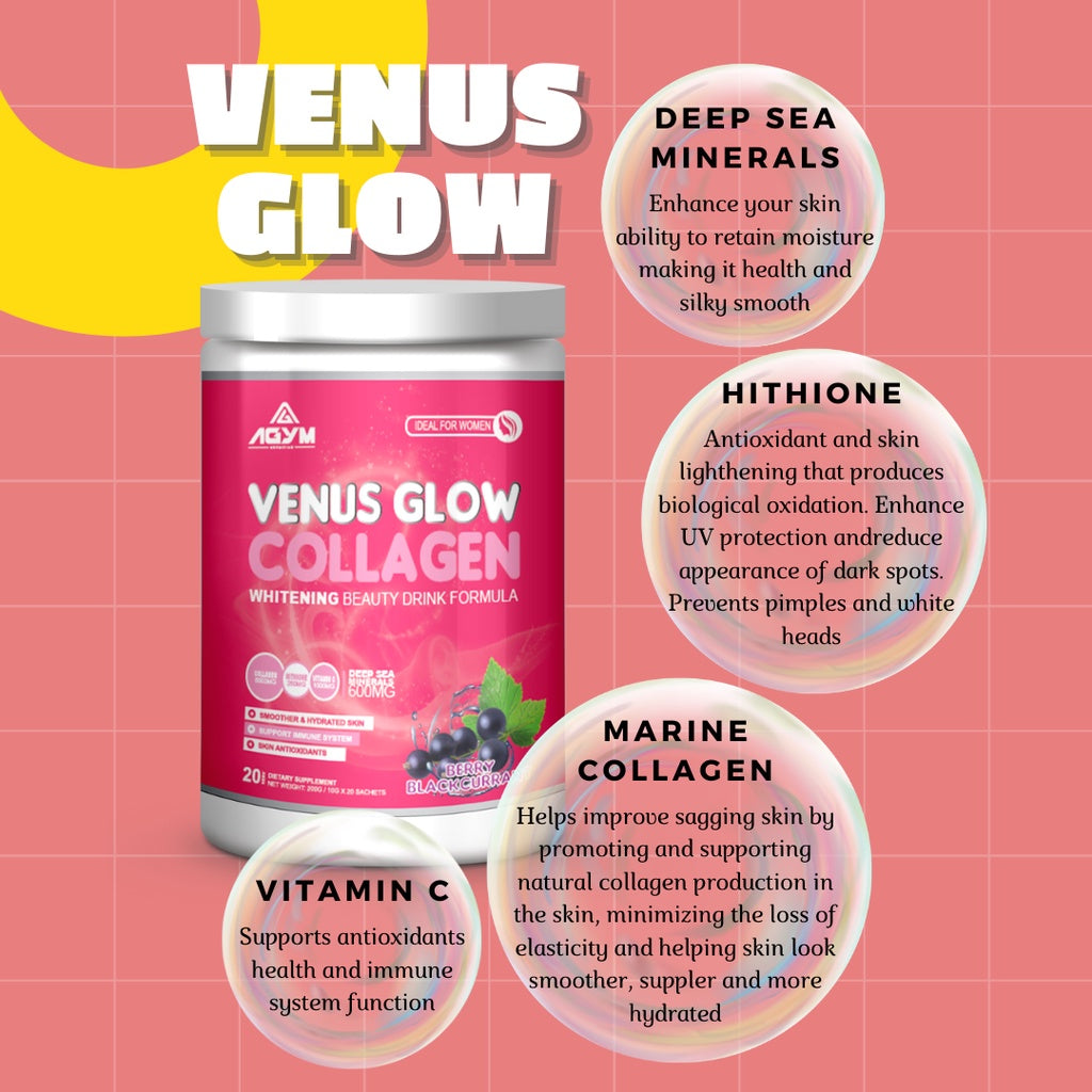 [AGYM NUTRITION] VENUS GLOW COLLAGEN Hithione Norwegian Marine Sourced Collagen HALAL Ladies