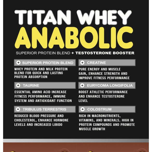 [AGYM NUTRITION] Titan Whey ANABOLIC Advance Protein 600g (20 sachets) HALAL ULTIMATE Pro Level