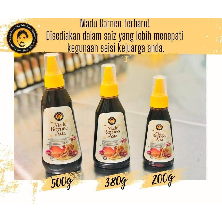 [YOUNG BEES] PREMIUM MADU BORNEO ASIA Pure Honey Madu Asli | Tropika | Tualang | Lingzhi | Batok