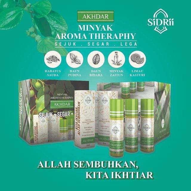SIDRII AKHDAR RUKYAH MINYAK ANGIN / SIDRI MINYAK Aromaterapi gangguan pening loya 30ml