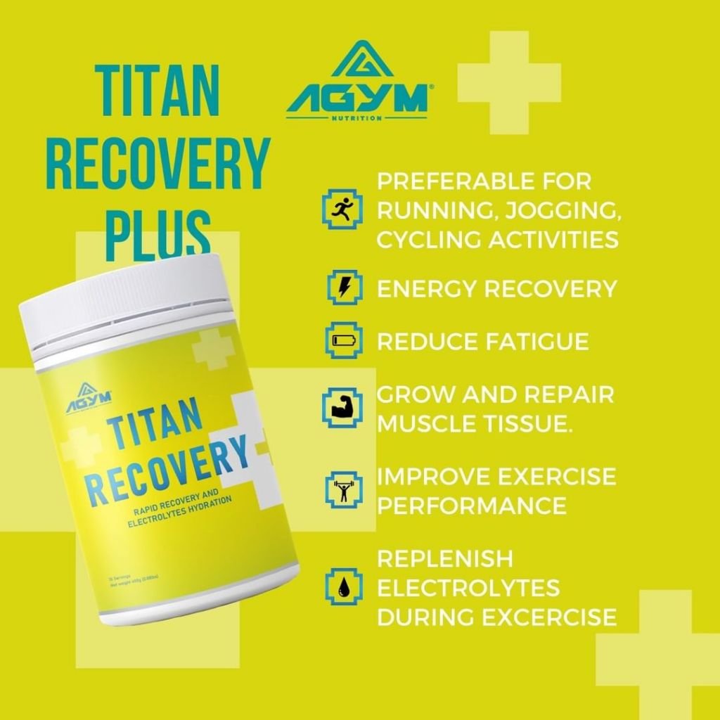 [AGYM NUTRITION] TITAN RECOVERY PLUS - (15 Serving) is replenished glycogen storage, helps rebuilding muscles