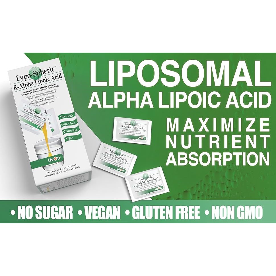 [LIVON LABS] Lypo-Spheric Liposomal R-ALPHA LIPOIC ACID Cellular energy support MADE IN USA