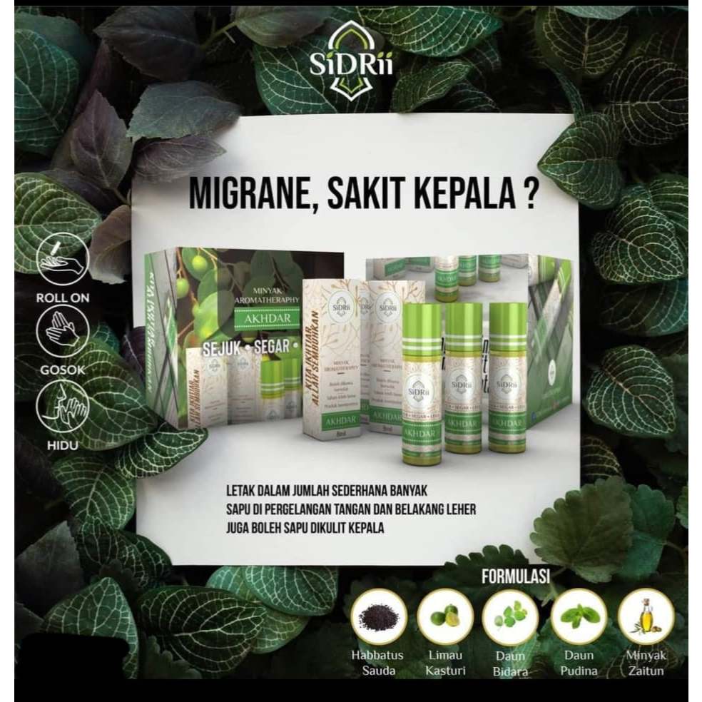 [Wholesale Jimat] SIDRII AKHDAR RUKYAH MINYAK ANGIN / SIDRI Urut Aromaterapi gangguan pening loya