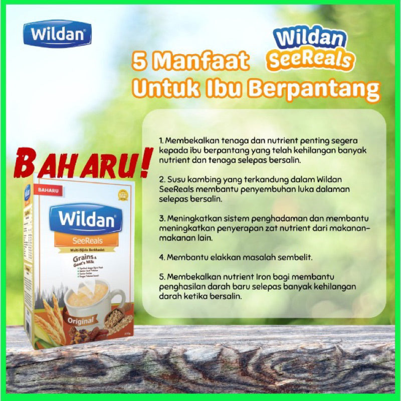 [WILDAN] SEEREALS Susu Kambing Cereals Minuman Multi-Bijirin Goat Milk Bijirin Kenyang Sarapan