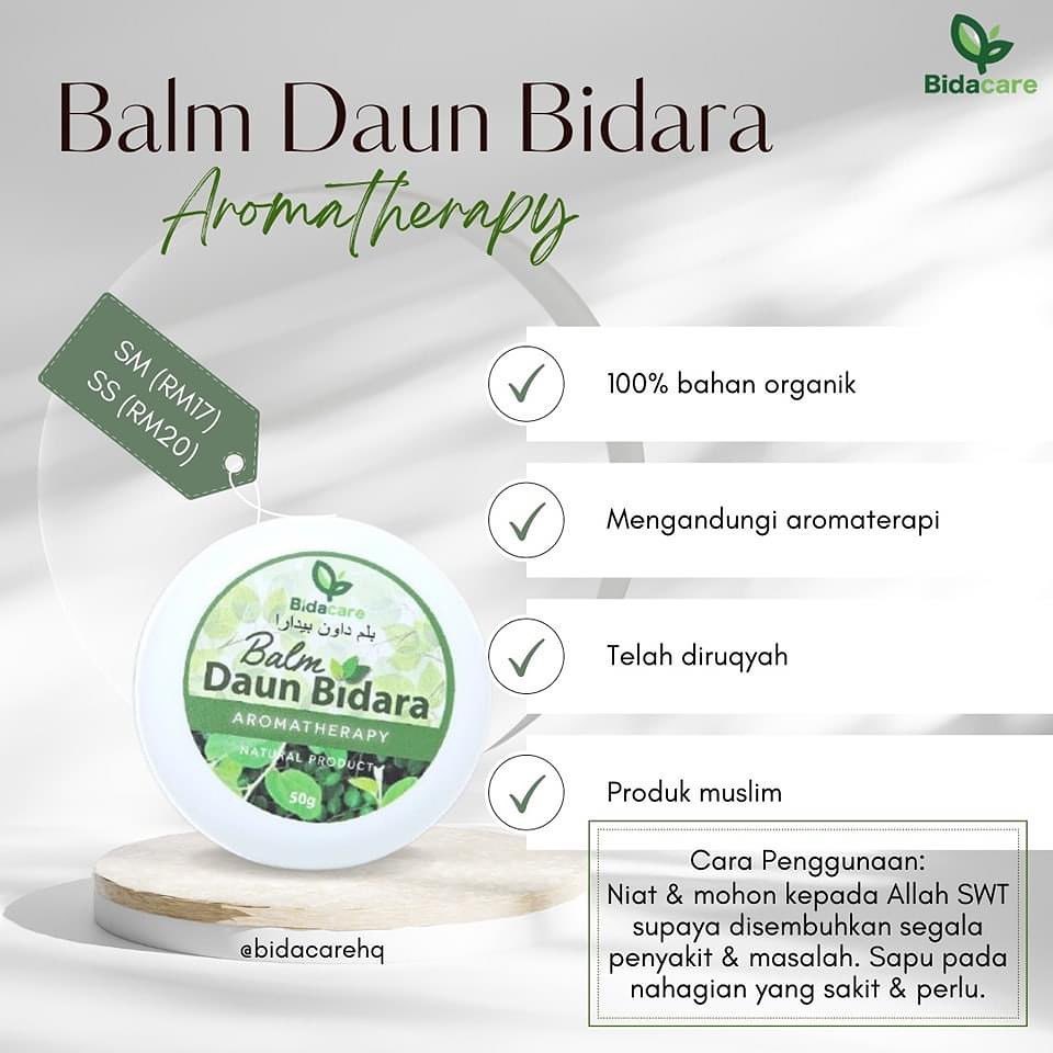 [BIDACARE] BALM BIDARA RUQYAH DAUN BIDARA aromaterapi saraf otot kembung batuk gatal 50g