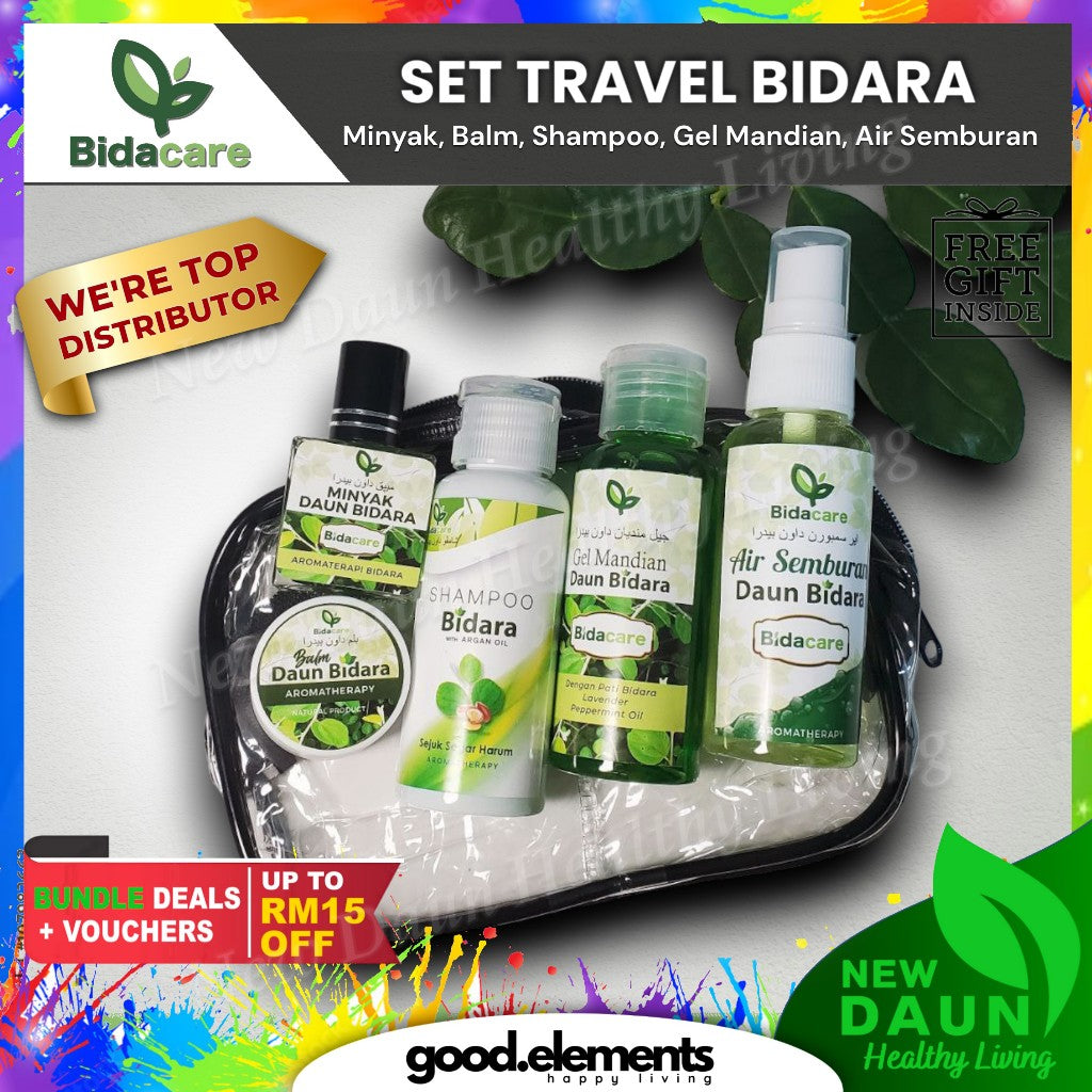 [BIDACARE] SET TRAVEL Mandian lengkap aromaterapi bidara rawatan rukyah Balm Shampoo Mandian Semburan