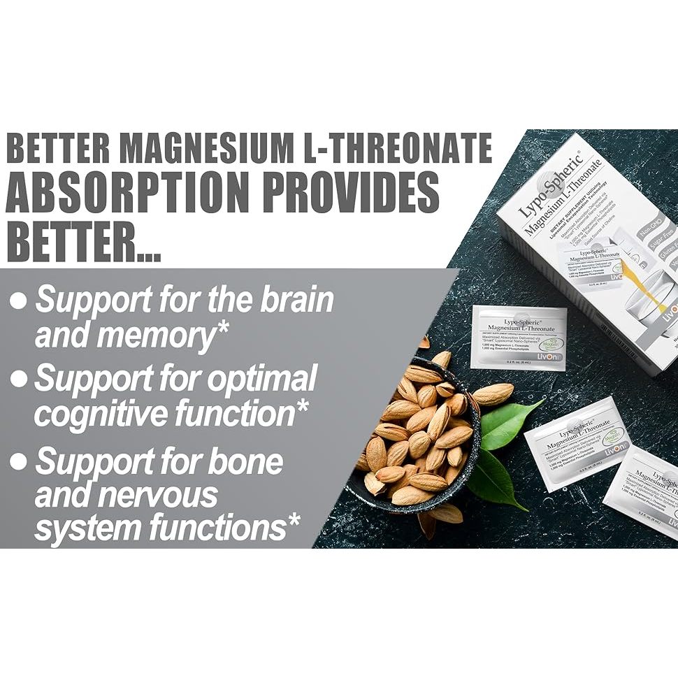 [LIVON LABS] Lypo-Spheric MAGNESIUM L-THREONATE liposomal from USA cognitive nerve bone muscle