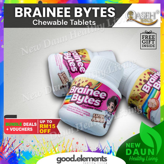[QASEH GOLD] JUNIOR BRAINEE BYTES | TABLET MINDA | IQ BOOSTER | KURANG SELERA MAKAN | FOKUS