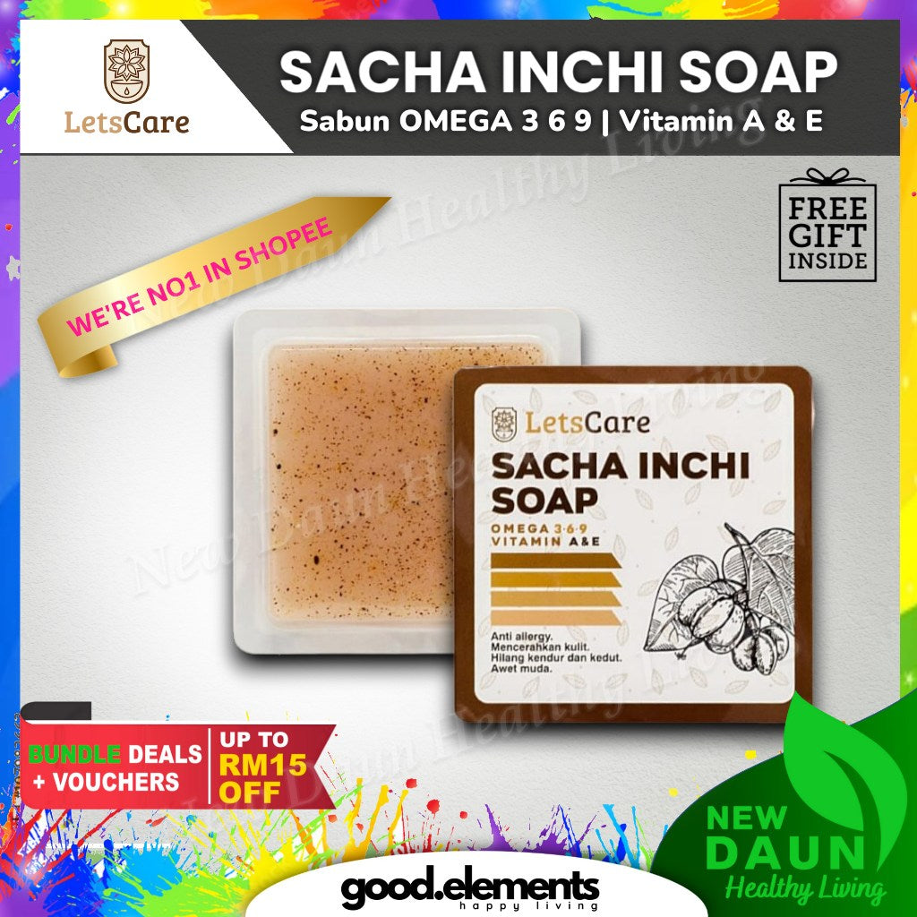 [LETSCARE] Sabun Sacha Inchi Soap ANTI AGE 80G💯ORIGINAL *FREE GMEELAN EXFOLIATE!