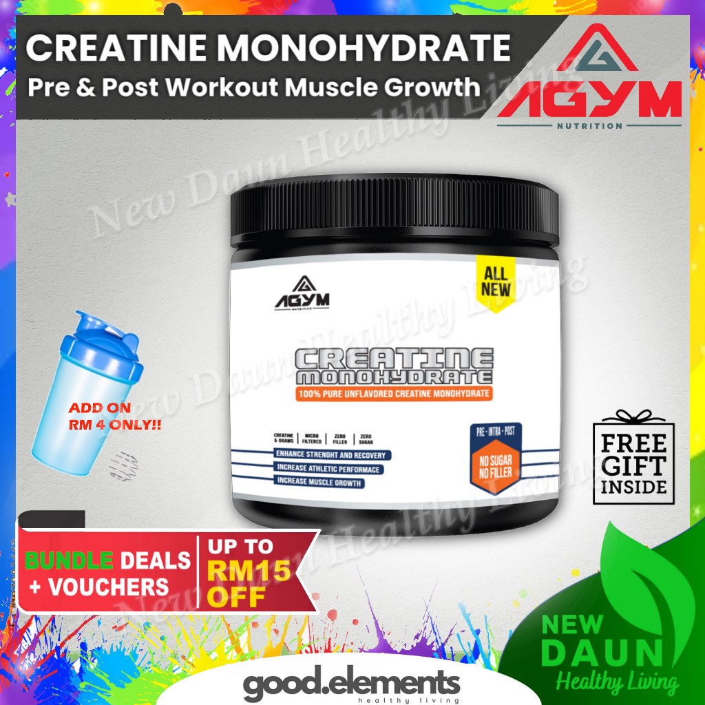 [AGYM NUTRITION] Creatine Monohydrate Energy Build Solid Muscle Building Strength Performance