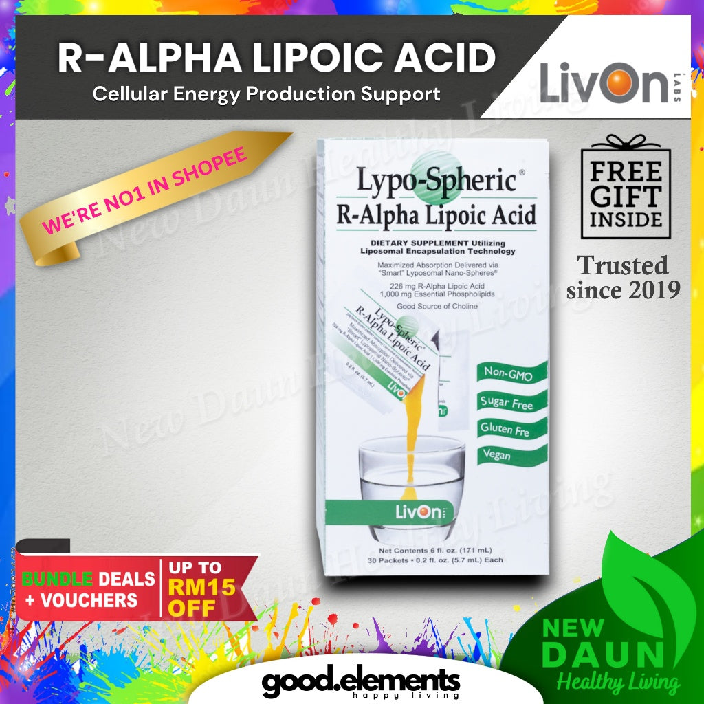[LIVON LABS] Lypo-Spheric Liposomal R-ALPHA LIPOIC ACID Cellular energy support MADE IN USA