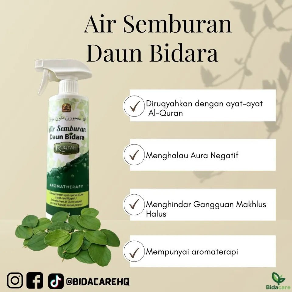 [BIDACARE] AIR SEMBURAN DAUN BIDARA 500ml Bidara Pewangi Rawatan Pendinding Gangguan Stress Ruqyah
