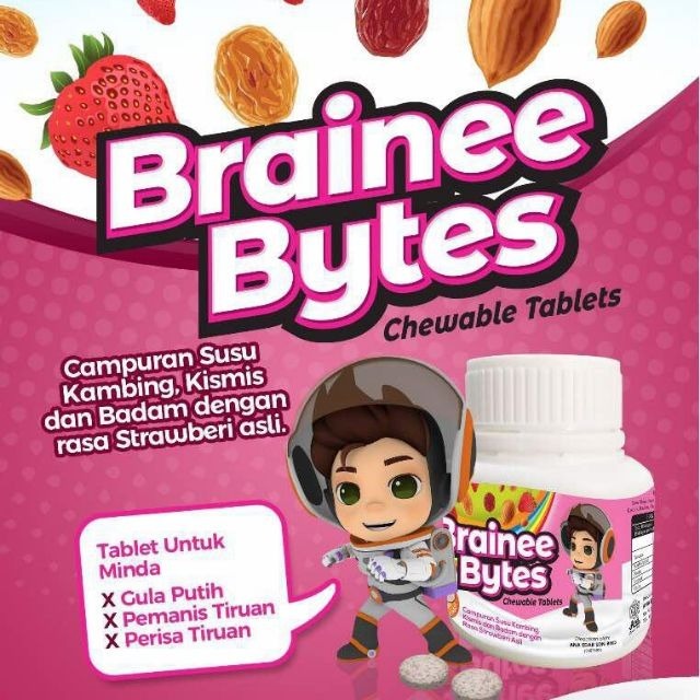 [QASEH GOLD] JUNIOR BRAINEE BYTES | TABLET MINDA | IQ BOOSTER | KURANG SELERA MAKAN | FOKUS