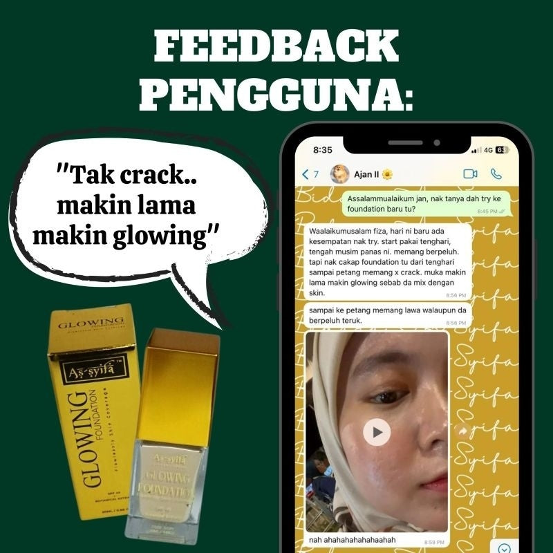 [BIDARA AS-SYIFA] GLOWING FOUNDATION ASSYIFA FULL SKIN COVERAGE kulit sekata