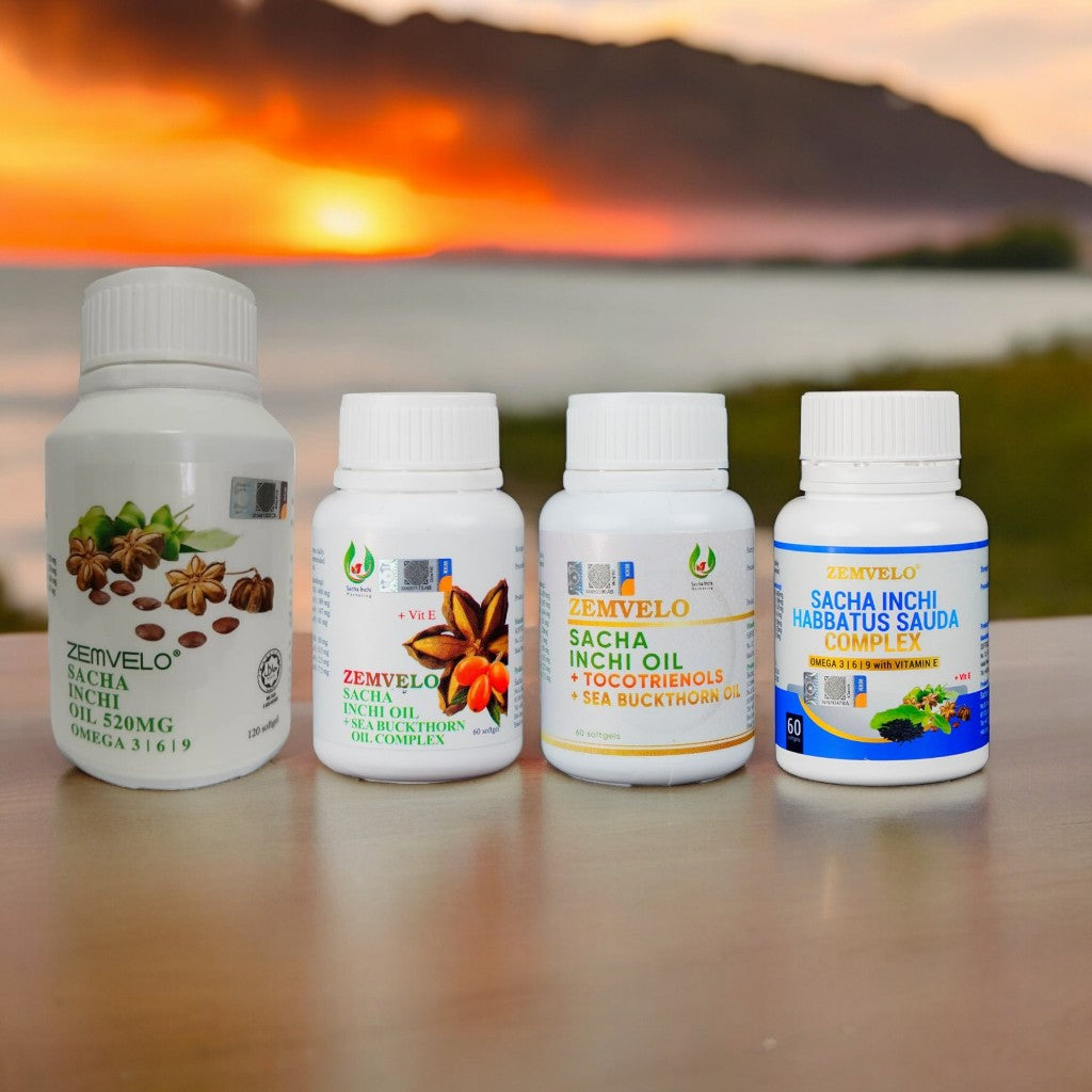 [ZEMVELO] SACHA INCHI OIL SEABUCKTHORN | TOCOTRIENOLS | HABBATUS SAUDA Softgel black cumin vitamin E