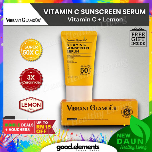 [VIBRANT GLAMOUR] Vitamin C Sunscreen Serum SPF 50+ PA+++ UVA/UVB Sunblock 3X Ceramide