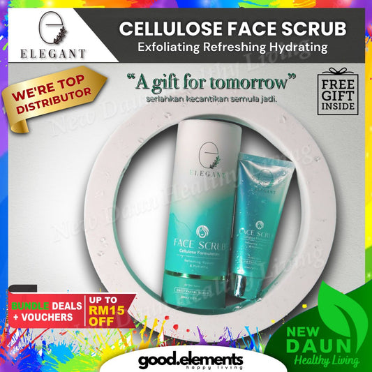 [ELEGANT] CELLULOSE FACE SCRUB (ECFS) Exfoliate Scrub Pori anti jerawat & penuaan deep cleansing