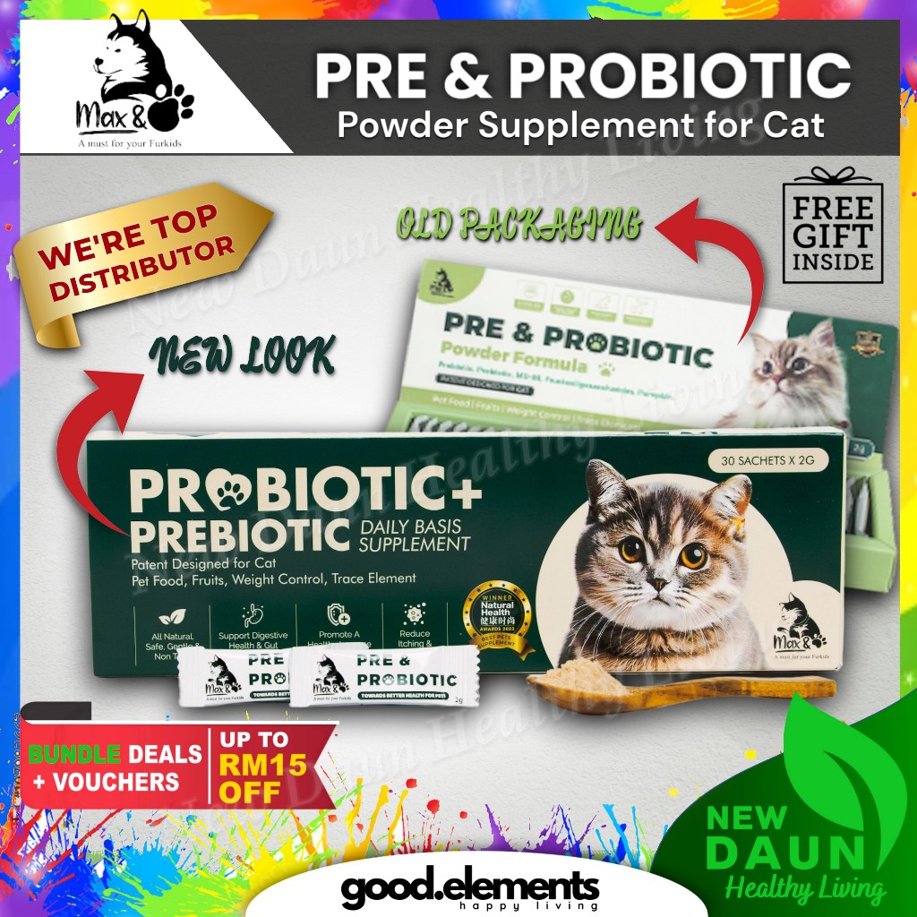 [MAX & PAW] PREBIOTIC & PROBIOTIC POWDER  Multivitamin All Natural Pet Supplement FOR CAT Sachet