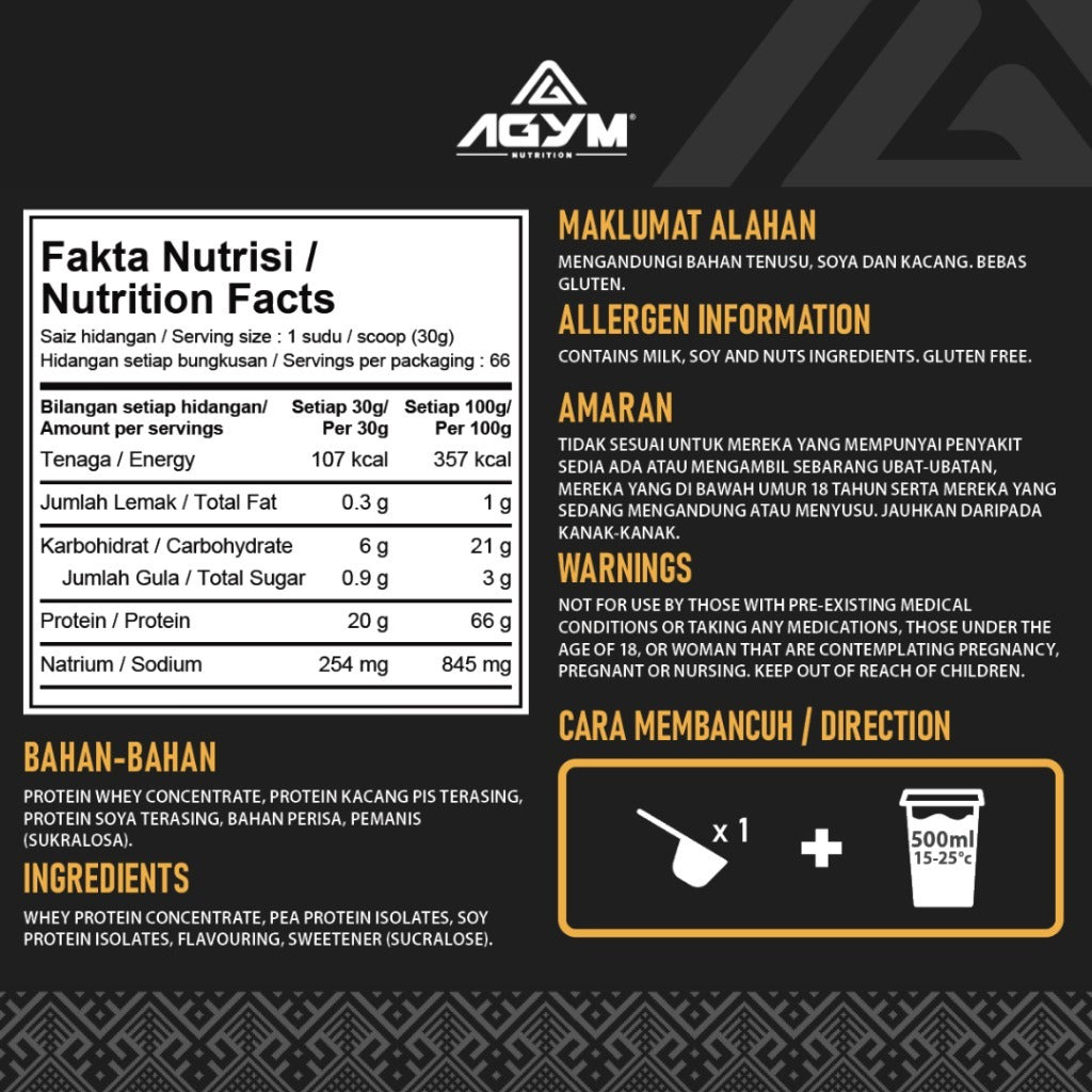 [AGYM NUTRITION] Titan Whey | Whey-Z Halal Whey Protein Blend Powder Fitness Supplement New Formula
